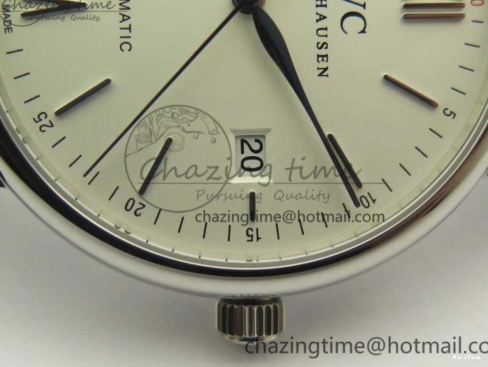 MIROTIME 0203 Supportive Portofino Automatic SS AF 1:1 Best Edition White Dial on Black Croco Leather Strap A 7184